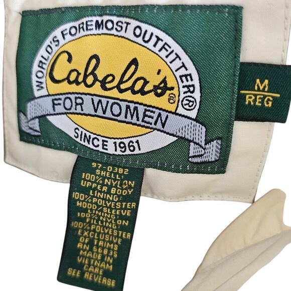 Cabela's Fur Hooded Snow Jacket Off White Size M - Picture 3 of 4